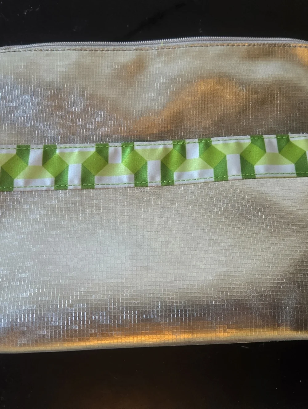 Clinique Green Lined Cosmetic Bag - Picture 1 of 8